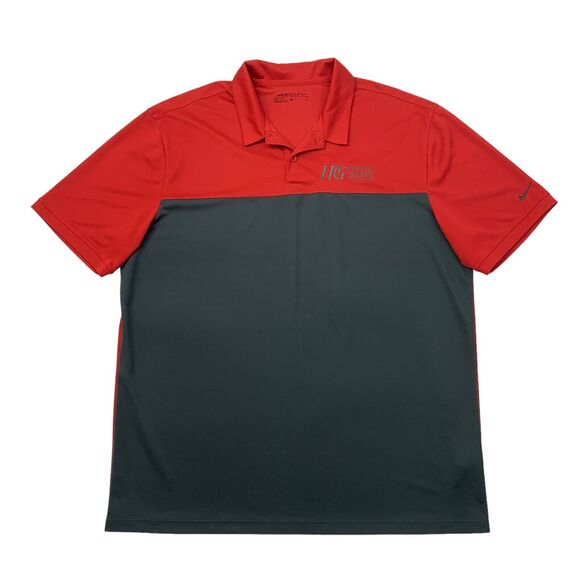 Nike Golf Shirt Mens XL Extra Large Red Gray Performance Dri Fit Polo - Picture 1 of 11